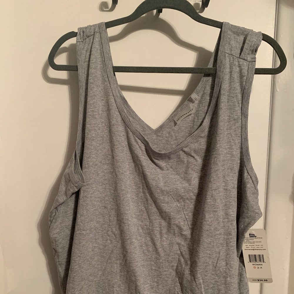 NWT THREE HEARTS GRAY TANK TOP SZ 2X